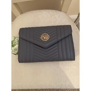 Badgley Mischka V Quilted Gray Crossbody Bag NWT